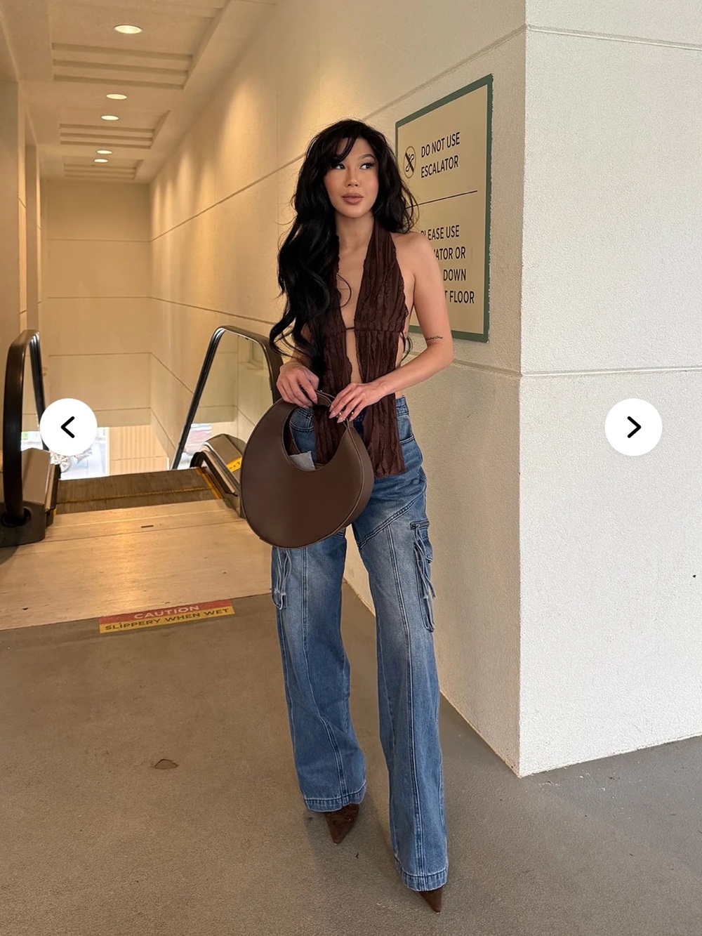 Fashion Nova Blue Wide-Leg Cargo Jeans